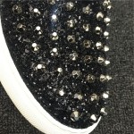 Black Metal Spikes Studs Skull Diamantes Punk Rock Mens Loafers Flats Sneakers Shoes