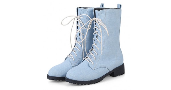 sky blue combat boots