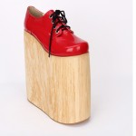 Red Patent Lolita Super Platforms Punk Rock Chunky Heels Oxfords Creepers Shoes