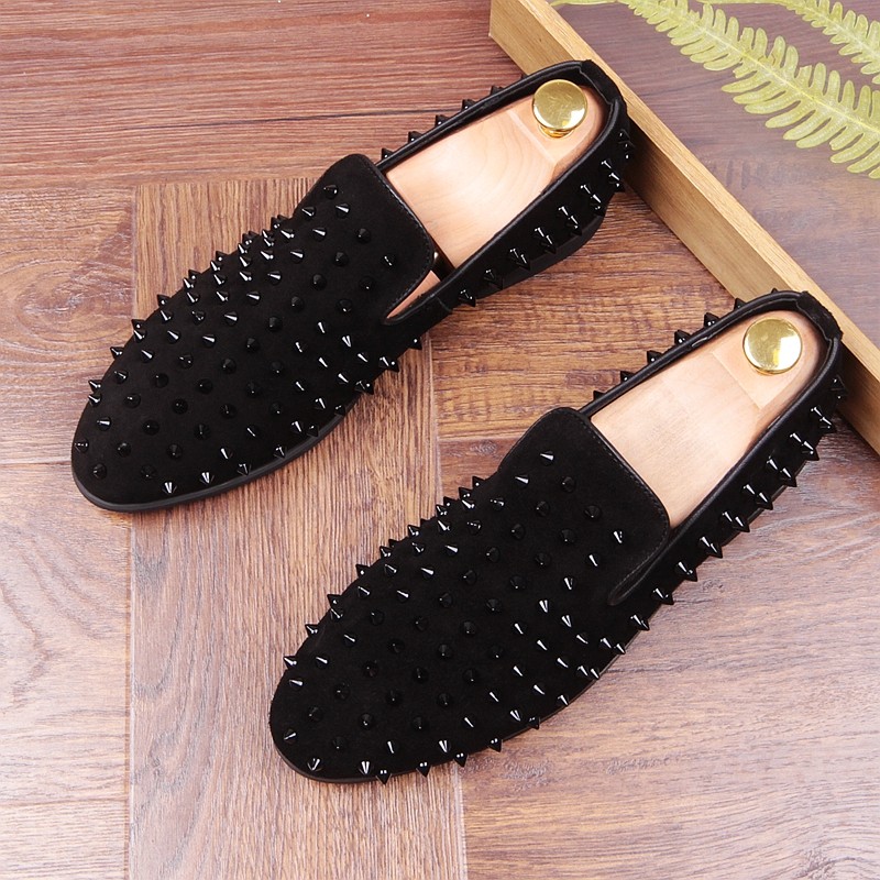 mens spiked loafers cheap