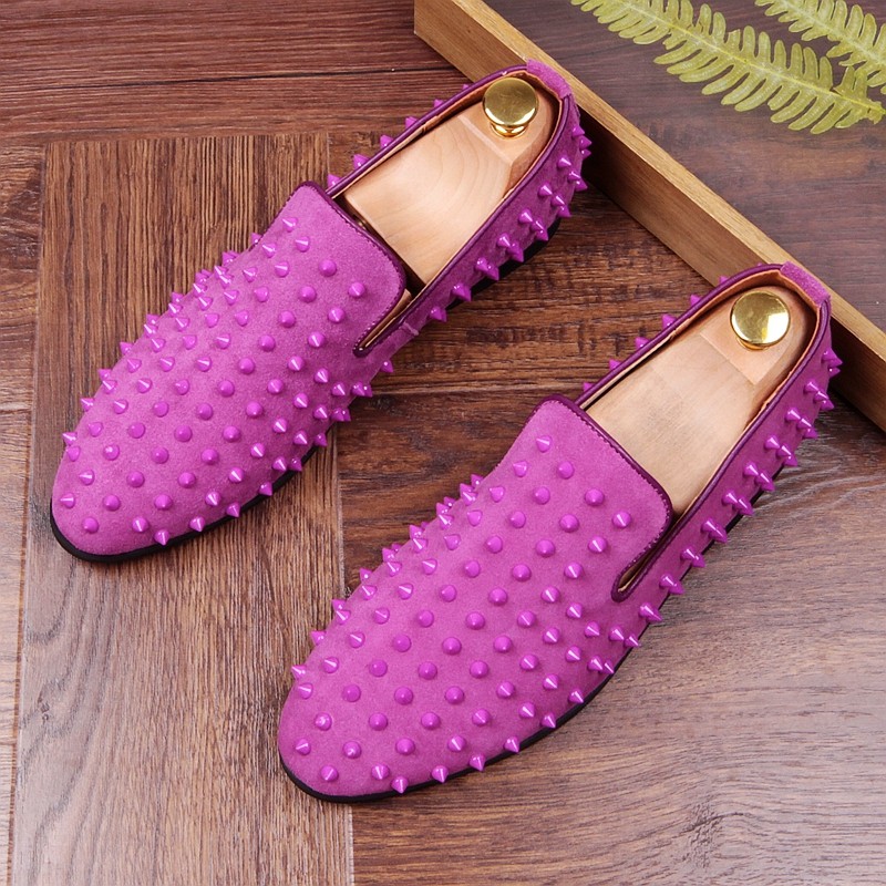 mens purple suede loafers