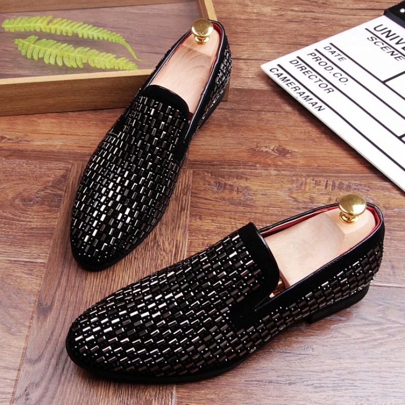 black loafers with silver studs