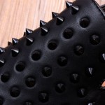 Black Metal Spikes Studs Punk Rock Loafers Sneakers Mens Shoes