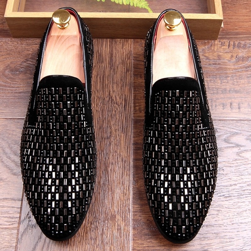 black loafers with silver studs