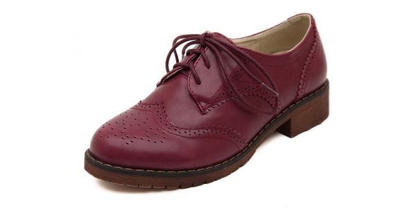 Burgundy hot sale oxfords womens