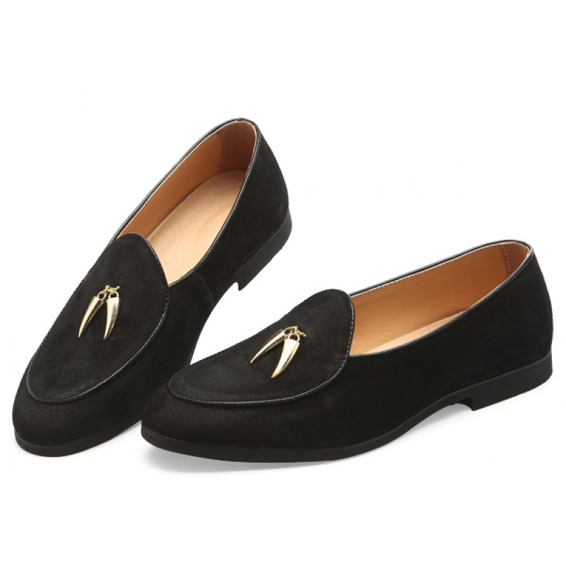 mens dress loafers black and gold