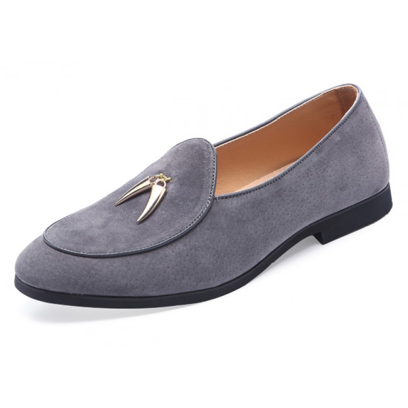 mens grey suede loafers