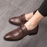 Brown Formal Wedding Bow Party Porm Mens Loafers Flats Shoes
