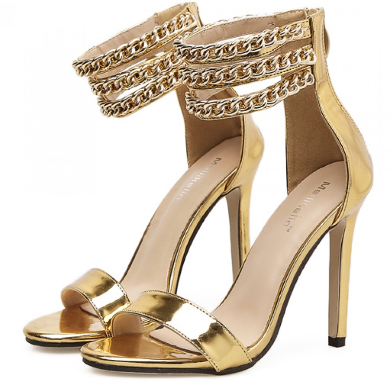 gold metallic heels