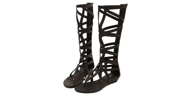 black gladiator boots