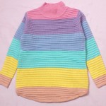 Rainbow Pastel Macaron Turtleneck Long Sleeves Sweater Sweatshirt