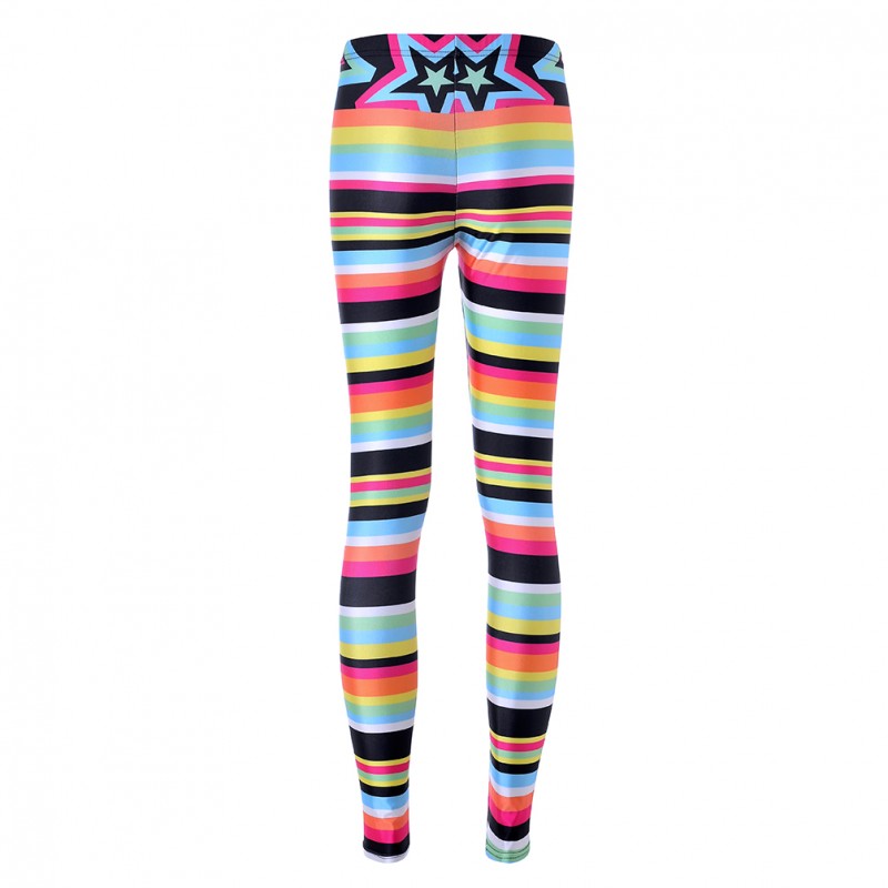 Vertical Striped Pink And White Leggings
