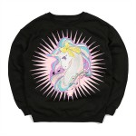 Black Rainbow Shining Unicorn Long Sleeves Sweatshirt
