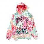 Pink Blue Unicorn Magical Girl Pony Long Sleeves Hoodie Hooded Sweatshirt
