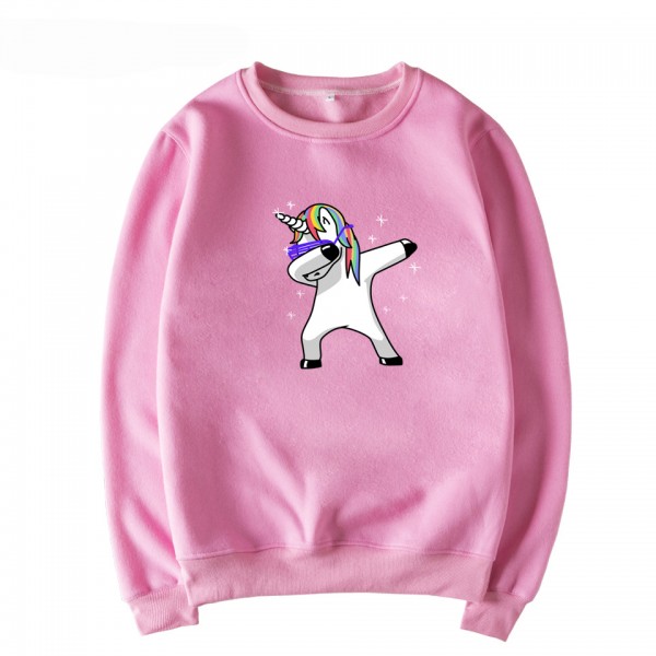 Pink Rainbow Funky Dance Unicorn Cartoon Long Sleeves Sweatshirt