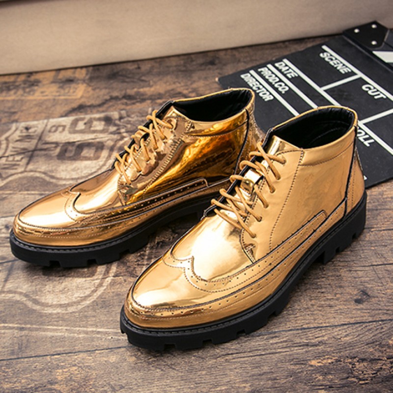 gold shiny shoes