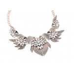 Gold Wings Silver Bohemian Gemstones Diamante Glamorous Necklace