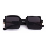 Black Sqaure Rectangular Polarized Mirror Lens Sunglasses 