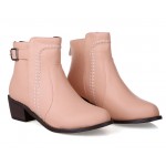Pink Leather Punk Rock Ankle Cosplay Chelsea Boots Shoes
