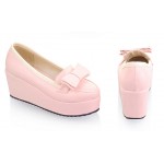 Pink Bow Platforms Ballets Ballerina Lolita Flats Loafers Shoes