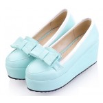 Blue Bow Platforms Ballets Ballerina Lolita Flats Loafers Shoes