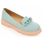 Blue Pink Pastel Chain Ballets Ballerina Flats Loafers Shoes
