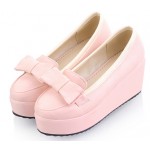 Pink Bow Platforms Ballets Ballerina Lolita Flats Loafers Shoes