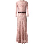 Pink Sexy Lace Long Sleeves Goddess Cocktail Bridal Mermaid Tail Maxi Dress Gown