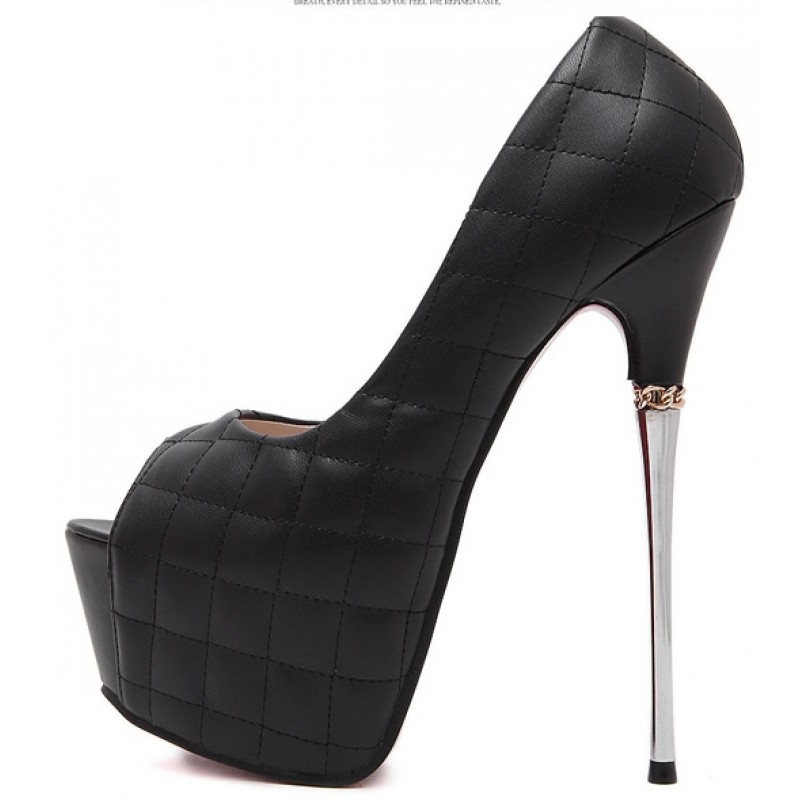 metal stiletto heels