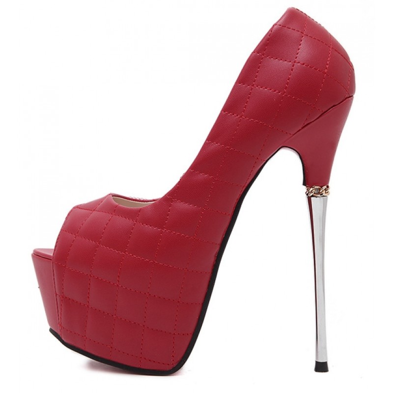 red platform heels closed toe