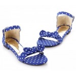 Blue Polkadots Polka Dots Bow Flats Summer Sandals Shoes