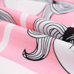 Pink Ponytail Girls Long Sleeves Chiffon Blouse Oversized Boy Friend Shirt
