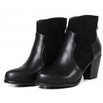 Black Suede Ankle Point Head Chelsea Heels Boots Shoes