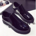 Black Patent Leather Flats Loafers Shoes