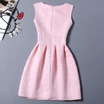 Pink Baby Baroque Vintage Sleeveless A Line Skater Mini Party Cocktail Skirt Dress