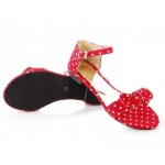 Red Polkadots Polka Dots Bow Flats Summer Sandals Shoes