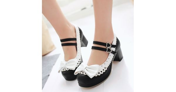 double strap mary jane heels