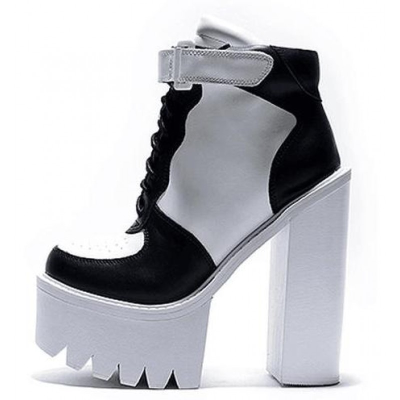 black platform boots heels
