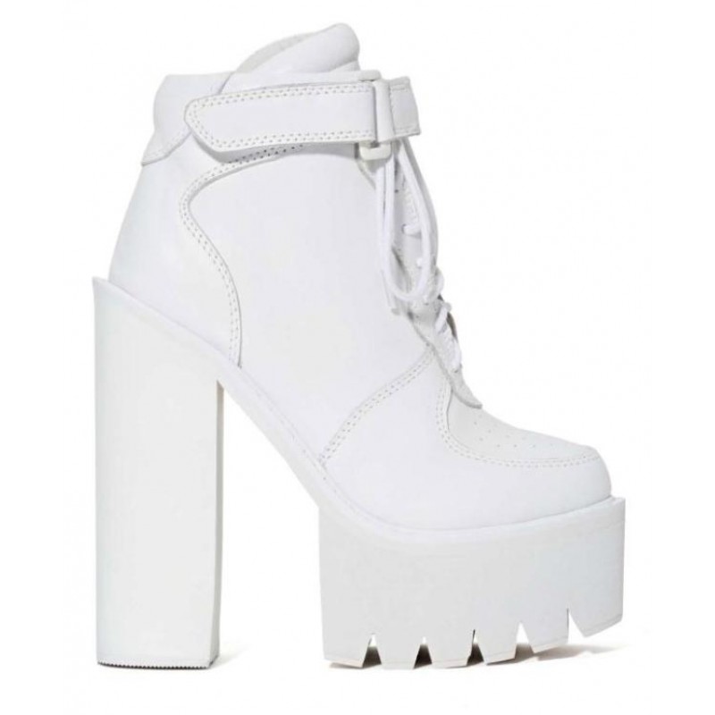 white platform boots