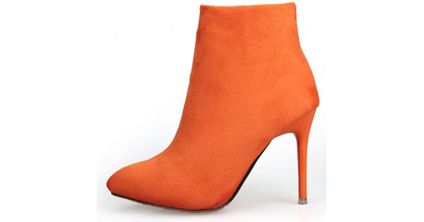 orange high heel boots
