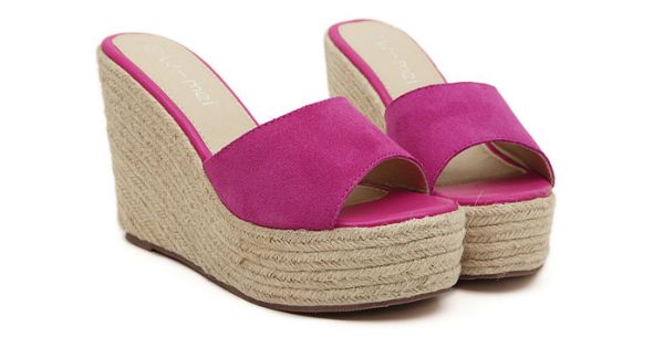 fuschia pink wedges