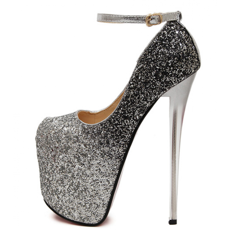 silver glass heels