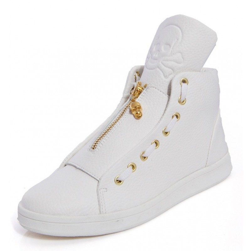 white shoes with zipper