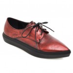 Red Vintage Point Head Lace Up Oxfords Sneakers Shoes