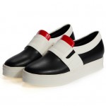 Black Red White Platforms Sole Hidden Wedges Womens Sneakers Loafers Flats Shoes