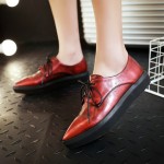 Red Vintage Point Head Lace Up Oxfords Sneakers Shoes