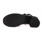 Black Thin Straps Punk Rock Gladiator Roman High Heels Sandals Shoes
