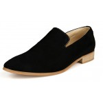 Black Suede Mens Oxfords Flats Loafers Dress Shoes