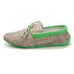 Green Sole Linen Knitted Mens Casual Flats Loafers Shoes