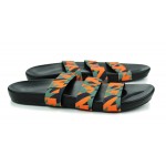 Orange Camouflage Military Army Tri Rubber Bands Straps Mens Sandals